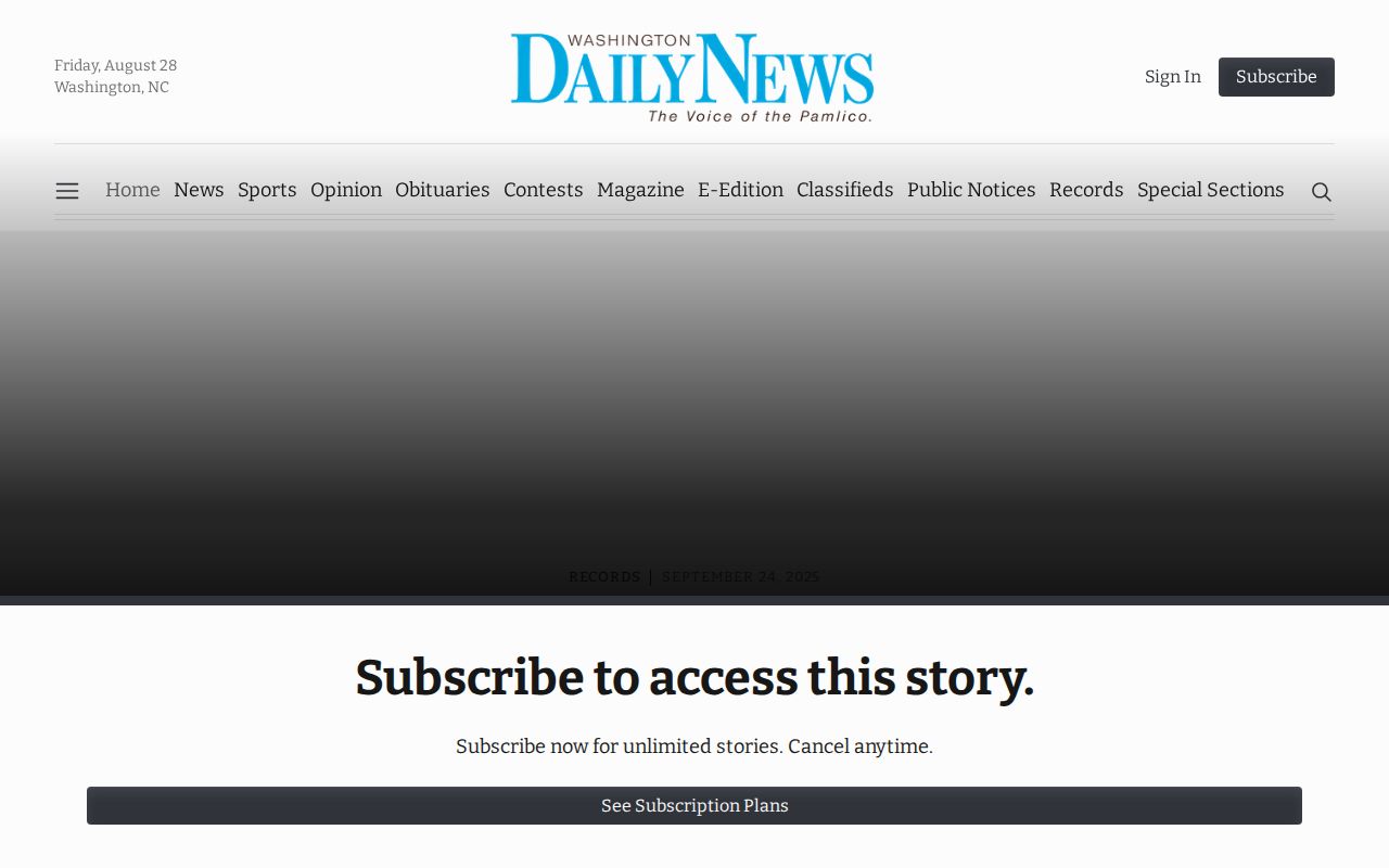 Washington Daily News Beaufort County crime coverage